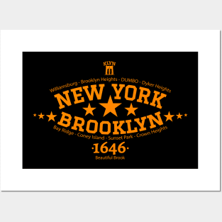 New York Brooklyn, Brooklyn Schriftzug, Brooklyn college style Logo Posters and Art